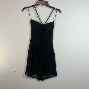 Zara Black Lace Boho Bodycon Dress New Women Size XS NWT wedding event mini LBD